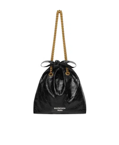 Balenciaga Crush Logo-print Tote In Black