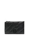 Balenciaga Mini Leather Wallet With Snap Closure In 黑色