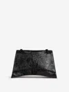 Balenciaga Patent Leather Shoulder Bag With Frontal Monogram In Black