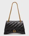 Balenciaga Women's Crush Chain Bag M In 1000 Black