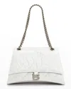 Balenciaga Crush Medium Quilted Chain Bag In 9001 Optic White