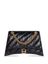 Balenciaga Hourglass S Quilted Shoulder Bag In Black