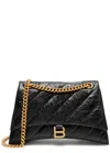 Balenciaga Crush Medium Quilted Leather Shoulder Bag In Black