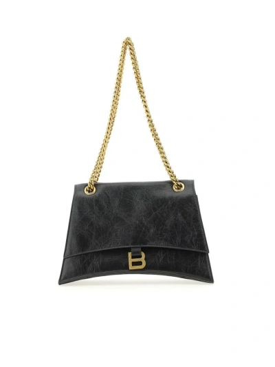 Balenciaga Crush Medium Shoulder Bag In Black