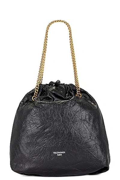 Balenciaga Crush Medium Tote Bag In Black