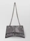 Balenciaga Crush Metallic Leather Chain Strap Shoulder Bag