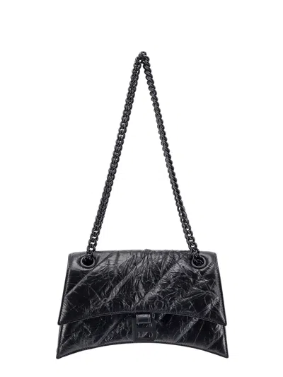 Balenciaga Crush Chain Leather Medium Bag In Black