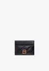 Balenciaga Logo-plaque Leather Cardholder In Black