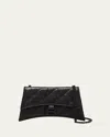Balenciaga Crush Quilted Leather Wallet On Chain In Black