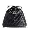Balenciaga Women's Crush Small Tote Bag Quilted In Black In Black