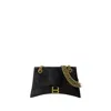 Balenciaga Black Crush Leather Shoulder Bag In Black