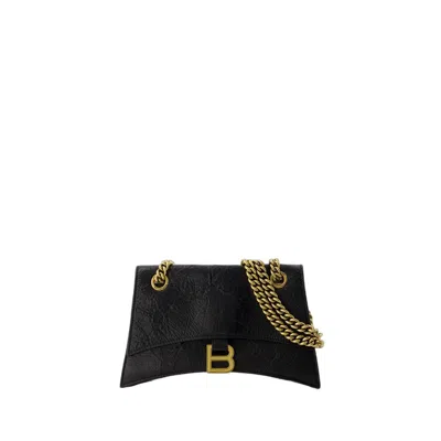 Balenciaga Crush Shoulder Bag In Black