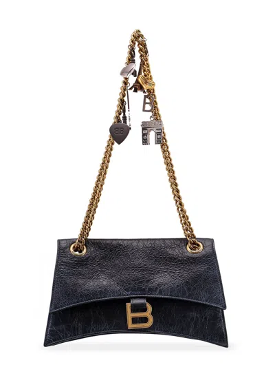 Balenciaga Crush S Shoulder Bag In Black