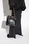 Balenciaga Small Leather Tote Bag With Chain-link Strap In Black