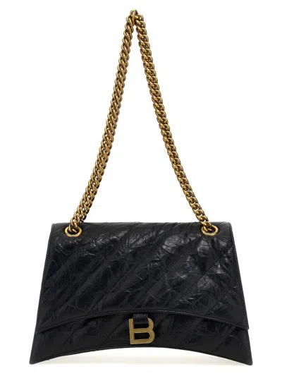 Balenciaga Crush Shoulder Bag In Black