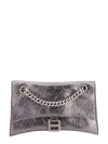 Balenciaga Creased Effect Metallic Mini Shoulder Handbag