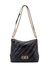 Balenciaga Crush Hobo S Leather Bag In Black
