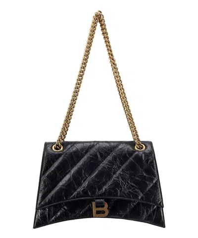 Balenciaga Crush Shoulder Bag In Black