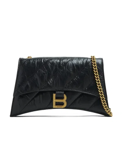 Balenciaga Crush Shoulder Bag In Black