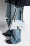 Balenciaga Crush Shoulder Bag In Light Blue