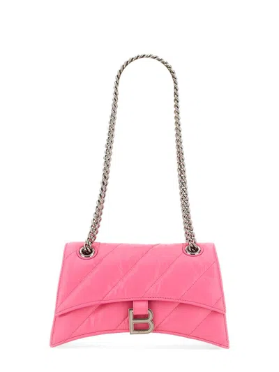 Balenciaga Small Crush Quilted Chain Shoulder Bag In Pink