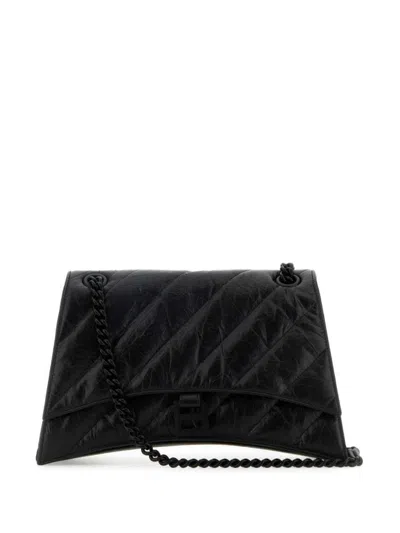 Balenciaga Crush Medium Shoulder Bag In Black