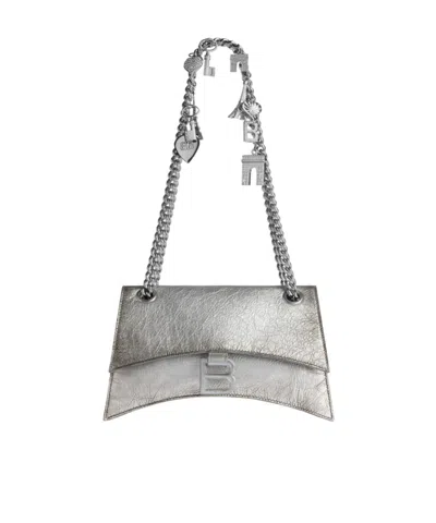 Balenciaga Crush Shoulder Bag In White