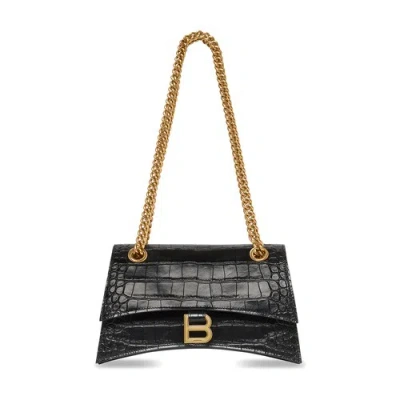 Balenciaga Crush Small Chain Bag In Black
