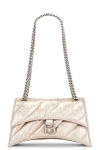 Balenciaga Women Crush Chain Small Shoulder Bag In Stone Beige