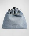Balenciaga Crush Small Denim Tote Bag In Denim Blue