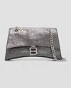 Balenciaga Crush Small Metallic Chain Bag In 1314 Steel Grey