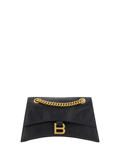 Balenciaga Crush Small Shoulder Bag In Black