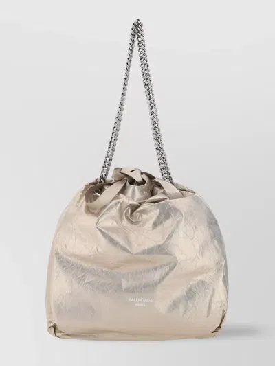 Balenciaga Crush Tote Bucket Bag In Neutral