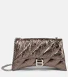 Balenciaga Crush Xs Leather Wallet On Chain In Metallic