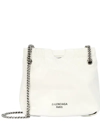 Balenciaga Crush Xs Leather Tote In White