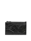 Balenciaga Crush Zipped Cardholder In Black