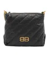 Balenciaga Crush Zipper Handbag In Black