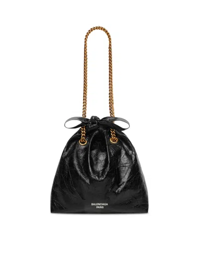 Balenciaga Woman Crush Woman Black Shoulder Bags