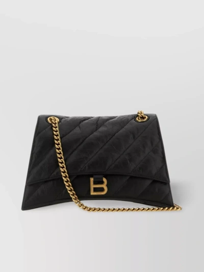 Balenciaga Crushed M Quilted Leather Bag In Black