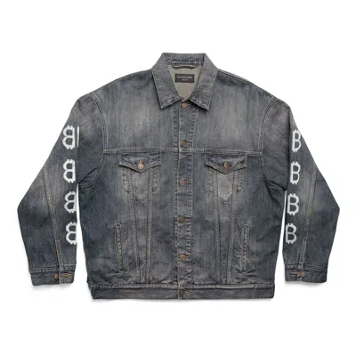 BALENCIAGA BALENCIAGA CRYPTO LARGE FIT JACKET 'LIGHT BLUE'