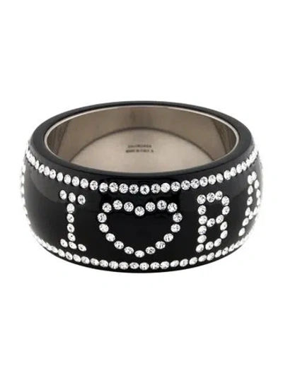 Pre-owned Balenciaga Crystal & Resin Crush Bangle Bracelet, 7.5" In Multi