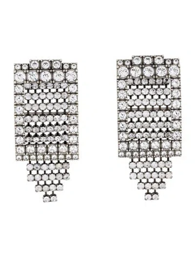 Pre-owned Balenciaga Crystal Embellished 'club' Drop Earrings In Multi
