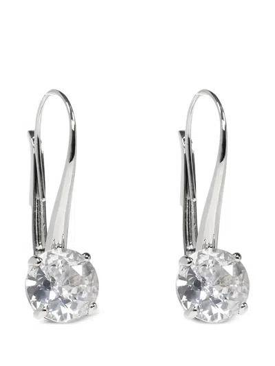 Balenciaga Crystal-embellished Earrings In Silver