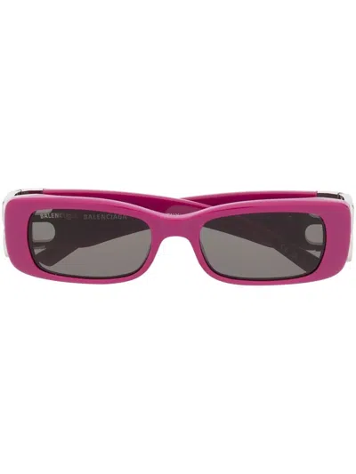 Balenciaga Eckige Sonnenbrille Mit Kristallen In Purple