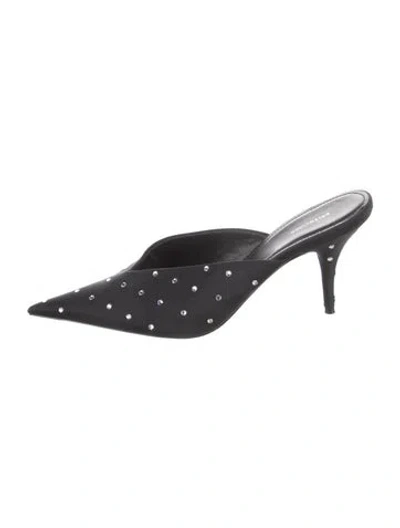Pre-owned Balenciaga Crystal Embellishments Mules In Black