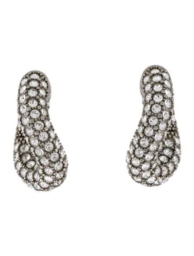 Pre-owned Balenciaga Crystal Hoop Earrings In Multi
