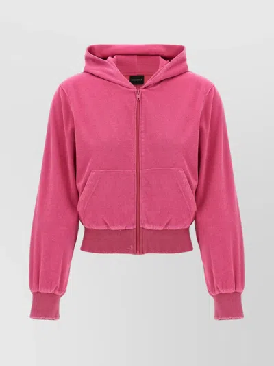 Balenciaga Small Fit Zip-up Hoodie In Pink