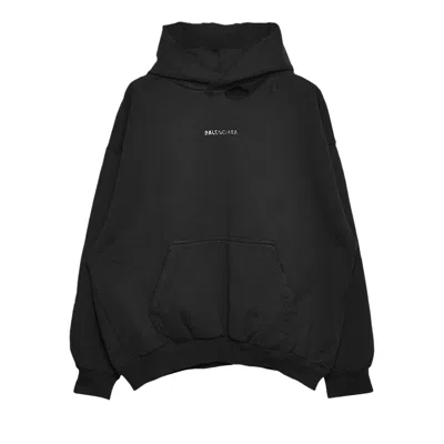 Pre-owned Balenciaga Crystal Logo Hoodie 'faded Black' | Women's Size S