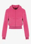 Balenciaga Women's Bb Motel Zip-up Hoodie Fitted In Dark Pink In Pink