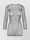Balenciaga Crystal Mesh Mini Dress In Black